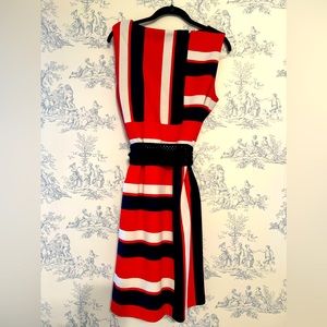 Stylish striped dress with belt
